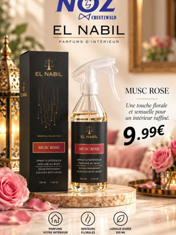 Parfum d'intérieur SPRAY  EL NABIL  MUSC ROSE