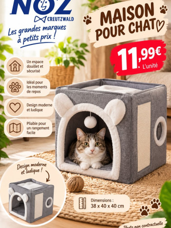 Maison pour chat grise