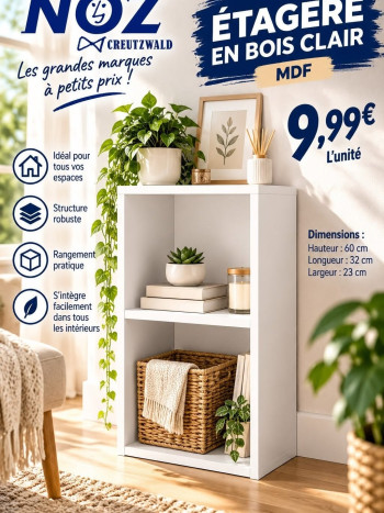 Meuble cube blanc 2 cases