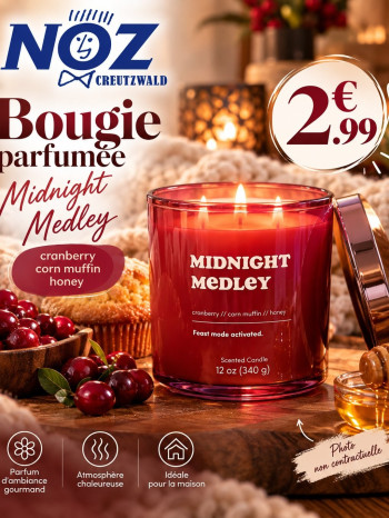 Bougie  midnignt medley cranberry corn muffin honey