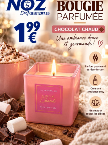 Bougie parfumée chocolat chaud