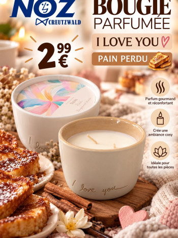Bougie parfumée  I LOVE YOU pain perdu
