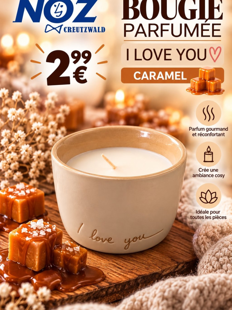 Bougie parfumée  I LOVE YOU CARAMEL